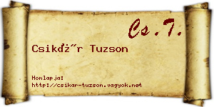 Csikár Tuzson névjegykártya